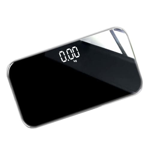 WHAMVOX Portable Travel Scales with Mini Mirror Surface Design Compact Tempered Glass Rechargeable Electronic Scale Random Color for Body Weight for Home Use for Bathroom and Fitness