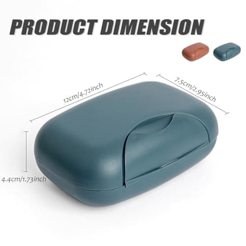 2Pcs Travel Soap Cases - Portable Soap Bars, Soap Box, Soap Dish with Lid, Large Soap Holder, Closable Plastic Soap Container, Soap Storage Case for Travel, School, Gym, Camp (Dark Blue & Brick Red) — view 2