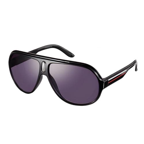 Komonee Billionaire Sunglasses Black Thick Frame Flight Style Retro UV400 Protection Classic Sun Shades Eye Glasses Unisex For Men Women Travel & Fashion – Lightweight Durable Rim Luxury Eyewear