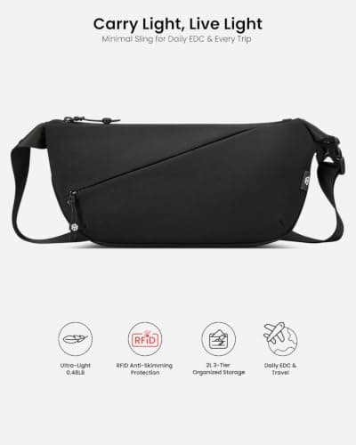 KURANEST Flux 2L Sling Chest Bag with RFID Blocking Crossbody for Men Women — view 2