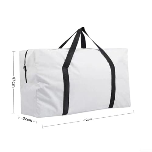 SiSinkal Heavy Duty Camping Storage Bag Waterproof Oxford Fabric Carrier for Folding Table Chair Set Outdoor Equipment Organizer for Travel Fitness and Road Trips(White-XL) — view 2