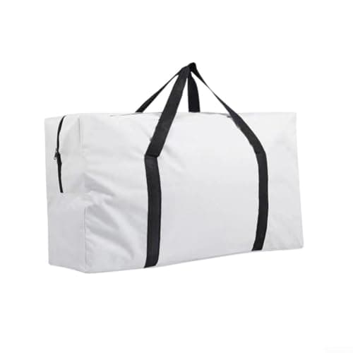 SiSinkal Heavy Duty Camping Storage Bag Waterproof Oxford Fabric Carrier for Folding Table Chair Set Outdoor Equipment Organizer for Travel Fitness and Road Trips(White-XL)