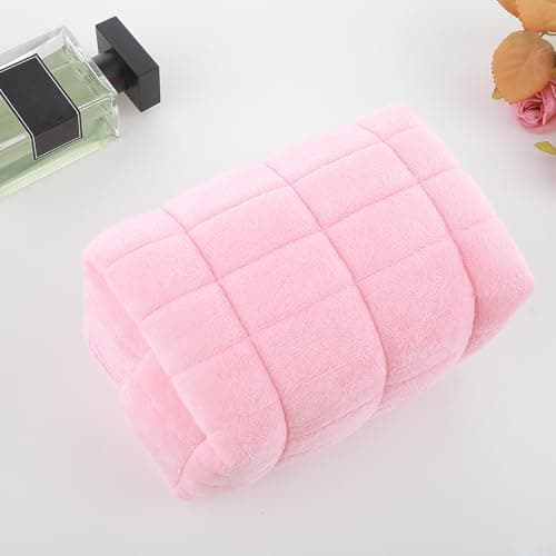 Sibba Makeup Bag Small Zippered Toiletry Organizer Make Up Travel Traveling Cosmetic Storage Case Skincare Cute Fluffy Polyester Purse Brush Set Pouch Daily Essentials Bathroom Display Womens — view 6