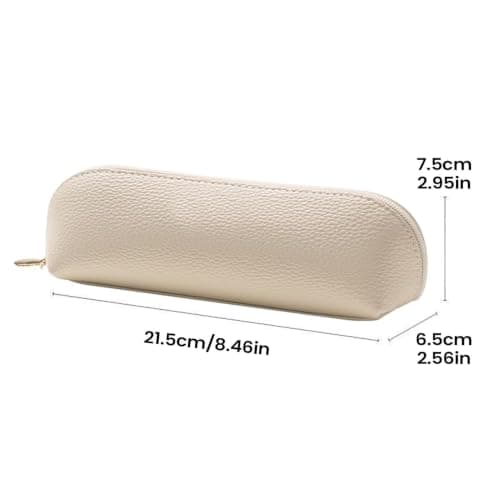 Leather Pencil Case PU Leather Large Aesthetic Stationary Storage Organizer — view 6