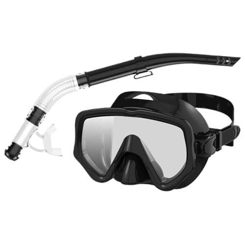 Adult Full Face Snorkel Set, Anti-Leak Panoramic Snorkeling Gear