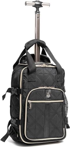 Aerolite 40x20x25cm Ryanair Quilted Trolley Backpack, 2 Wheels & USB — view 4