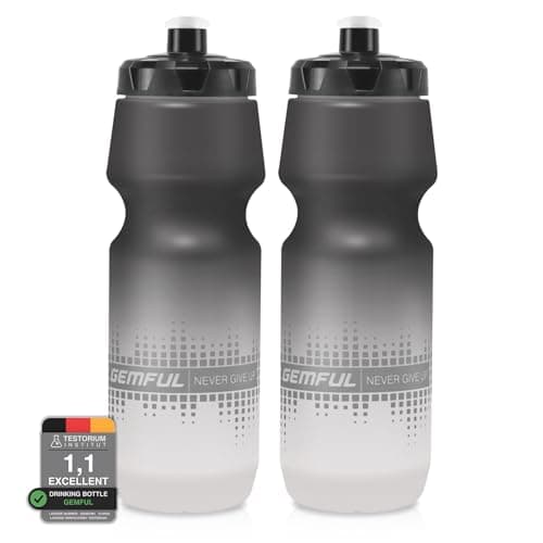 GEMFUL 750ml Cycling Water Bottle 2-Pack, Leak-Proof BPA-Free Sport