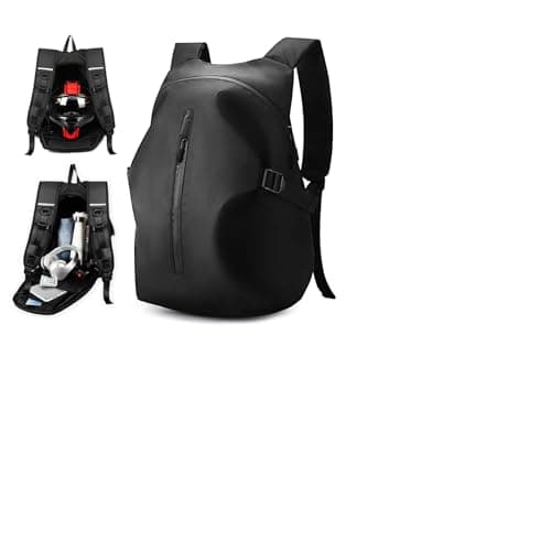 WEPLAN Motorcycle Backpack Mens Waterproof Motorcycle Rucksack Motorbike Helmet Bag Backpack Mens Womens Motorbike Rucksack with Large Capacity,Black L