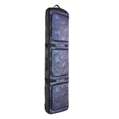 Extend Waterproof Ski Backpack Multi Functional Fully Padded Snowboard Travel Bag with Wheel(Purple)