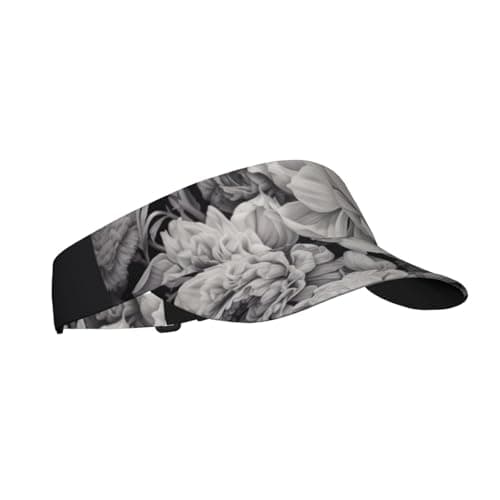 FBGHHTY Floral Graphite Print Adult Sunscreen Visor Cap Outdoor Sports Beach Hiking Cycling Summer Travel Sun Hat Black — view 2