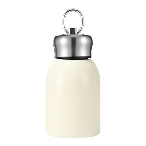 Mini Thermal Flask - 300ml Stainless Steel Leak-Proof Portable - Vacuum Insulated Water Bottle, Travel Coffee Bottle with Handle and Anti-Slip Base, for Hot and Cold Drinks, Travel, Camping, Hiking