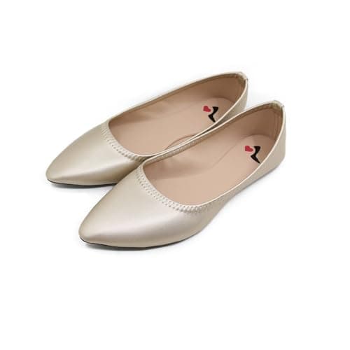 Ladies Roll Up Shoes with Carry Bag Ideal for Weddings, Races Nights Out 4 Colours (Gold, UK Footwear Size System, Adult, Women, Numeric, Medium, 5)