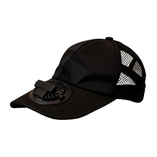 Outdoor Sun Hat with Built-in Fan for Hiking and Fishing,Cooling Fan Built-in | UPF 50+ Sun Protection | Adjustable fit | Lightweight for Outdoor Sports Black