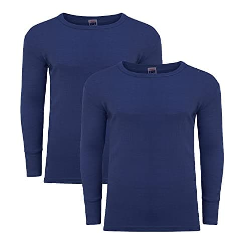 Heatwave® Pack of 2 Men's Thermal Long Sleeve Top, Warm Underwear Baselayer, S M L XL XXL Thermals, Small Navy — view 2