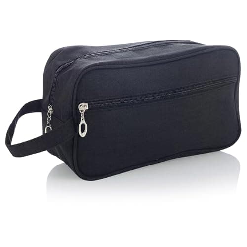 Toiletry Bag for Men Women, Waterproof Wash Bag with Handle, Black
