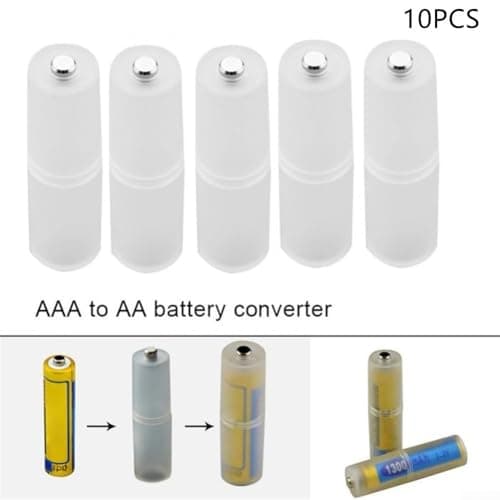 AAA to AA for battery Converter Adapter 10 Pack, PP for battery Holder Case for Replacing AAA with AA Size in Home, Office, Camping and Travel Use — view 2