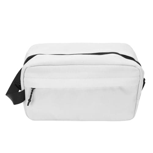 Xiuganpo Men Travel Toiletry Bag Water Nylon Hanging Toiletry Organizer with Mesh Pockets for Business Trip, Shaving Kit Portable Dopp Kit for Essentials Accessories (White) — view 6