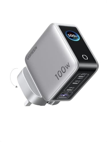 UGREN 100W USB C Charger Plug, 4-Port GaN, Smart Display, Touch Control
