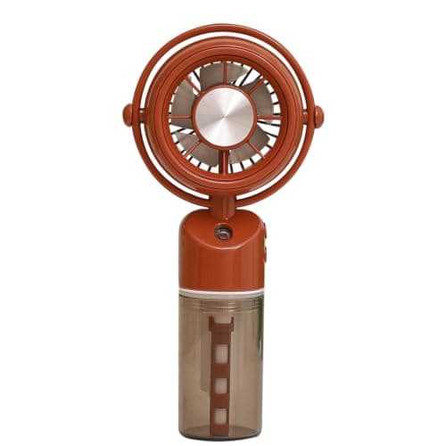 JytxhgzrVZ Portable Fan with Water Mist Spray, Mini USB Hand Fan Rechargeable, Fans Cooling Water Fan Handheld for Outdoor Indoor Summer Holiday Office, Travel Essentials (Brown) — view 2
