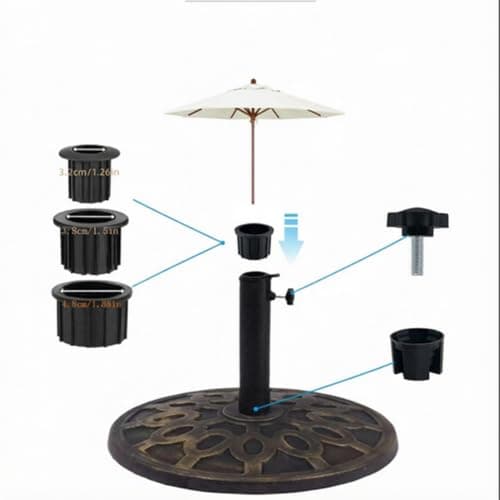 Umbrella Pole Adapter Heavy Duty Threaded Hand Knob Dustproof Adapter — view 5