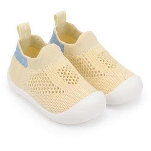Baby Breathable Mesh Walking Shoes for Infants Boys Girls (Beige, Infant, 9 Months, Age Range, UK Footwear Size System, 12 Months, Medium)
