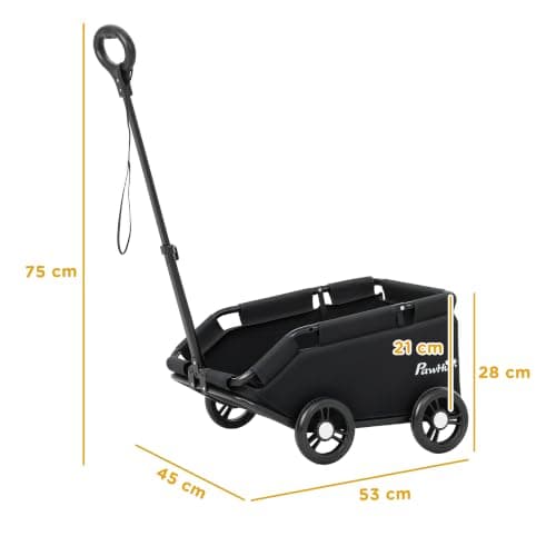 PawHut Mini Dog Stroller Foldable for Small Dogs and Cats with 4 Wheels — view 3