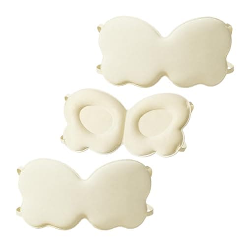 ZEMINRI 3 PCS Sleep Mask Gentle Butterfly 3D Eye Mask for Sleeping (Beige)