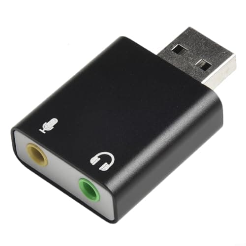 Linhexis USB to 3.5mm Audio Adapter Virtual 7.1 Sound Card(Black) — view 2