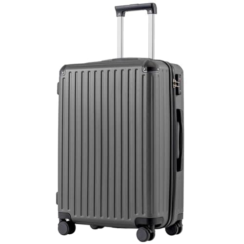 COOLIFE 24 Inch Medium Suitcase, Hardshell Trolley Lightweight ABS+PC