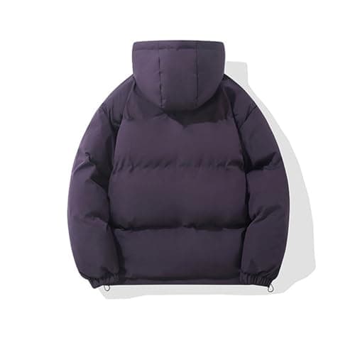 Anbiryeik Women Winter Puffer Down Jacket Hooded Waterproof Quilted Short Coat with Pockets Lightweight Ladies Parka Jackets Zip Up Windproof Packable Casual Warm Outwear for Travel Outdoor Purple XXL — view 3