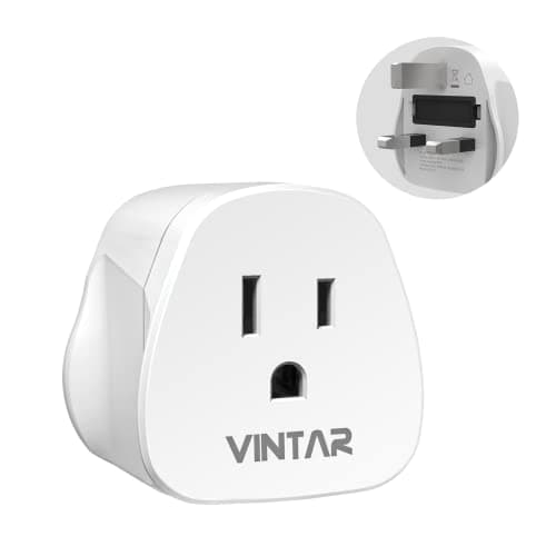 VINTAR 1 Pack US to UK Plug Adapter With 10A Fuse(Type A, B)