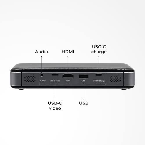 APIO Resolution 1080p Auto Focus, 400 ANSI Lumen DLP Pro Pocket Projector with HDMI/Type C Supports, Built-in Rechargeable Battery and Speakers for Streaming Movies, Laptops, Phones, Home & Outdoor — view 4