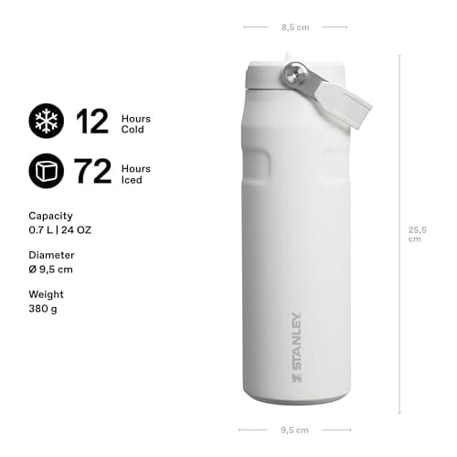 Stanley 1913 Flip Straw 2.0 Sports Water Bottle with Straw 0.7L - 10 Hours Cold - 3 Days Iced - Stainless Steel - BPA Free - Leak Resistant - Fits in Cup Holder - Dishwasher Safe - Frost — view 2
