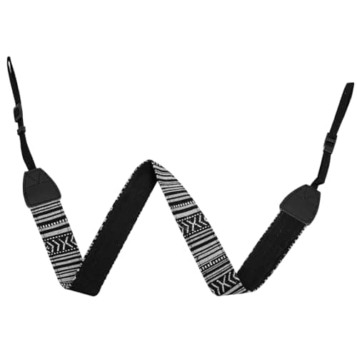 STOBOK Wide Black Canvas Camera Strap with Easy to Carry and Connect Features for Travel and Outdoor Photography