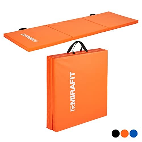 Mirafit 6ft Folding Exercise Mat - 4cm - Choice of Colour Orange — view 2