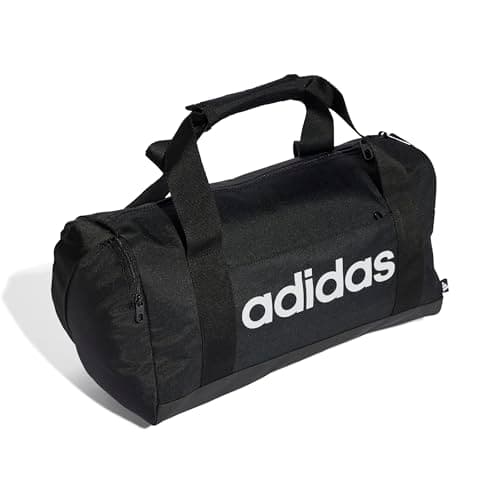 adidas Unisex Essentials Linear Duffel Bag Duffel Bag, Black/Black/White, XS — view 3
