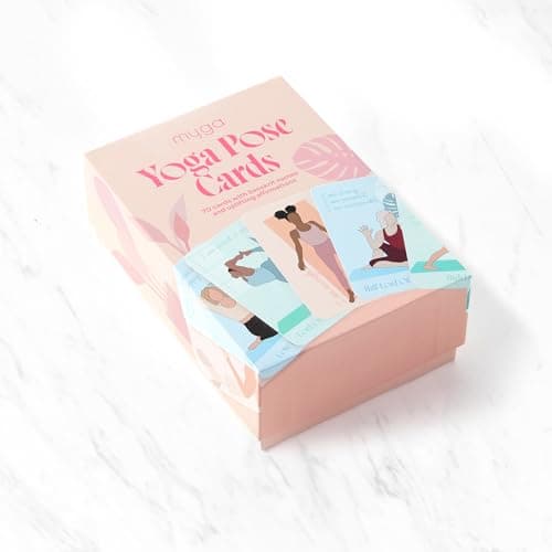 Myga Affirmation Yoga Pose Cards - 70 Exercise Cards with Sanskrit Name & Affirmation - Mini Fitness & Sequencing Deck for Beginners & Advanced Yogis - Compact Size for Home, Gym, or Travel — view 3
