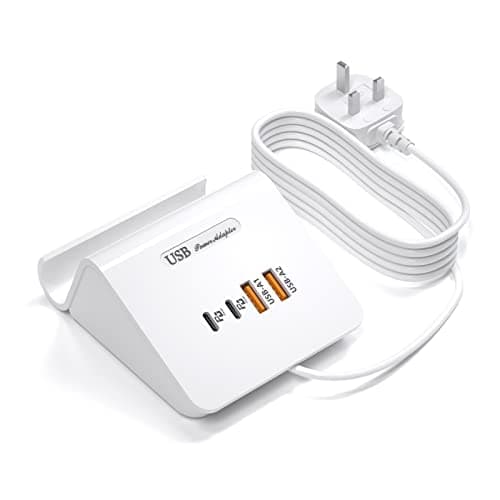 Qurzou USB C Charging Station 45W PD Fast Charger Plug,Multi USB Wall Charger for iPhone,iPad,Samsung,Huawei,AirPods,Pixel, iWatch, Redmi etc (white)