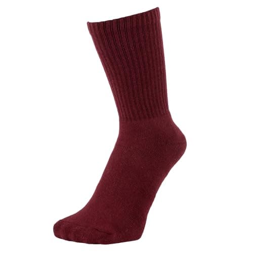 ZAKIRA Combed Cotton Terry Cushioned Athletic Crew Socks – Soft Breathable Sports Socks for Men & Women, 4-6 (UK), Burgundy — view 2