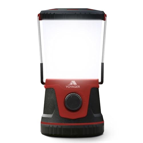 Voyager LED Camping Lantern 1 Pack – Portable Rechargeable Outdoor Light with Adjustable Brightness, Water-Resistant & Up to 40 Hours Battery – Great for Camping, Hiking & Emergencies (Maroon)