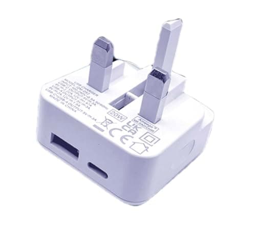 TheMax 3 Pin USB Type C and Type A Foldable UK Plug QC PD Replacement for iOSiphone Series,Tablet, Samsung Galaxy Series and Huawei 20W Charger