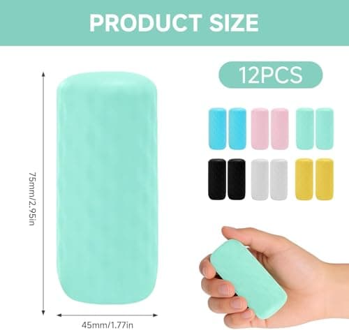 KQLHLHDYZ 12 Pack Travel Essentials Silicone Bottle Covers, Elastic Silicone Leakproof Sleeve - Travel Essentials for Toiletries, Fit Most Bottles Airplane Cruise Beach Vacation — view 2