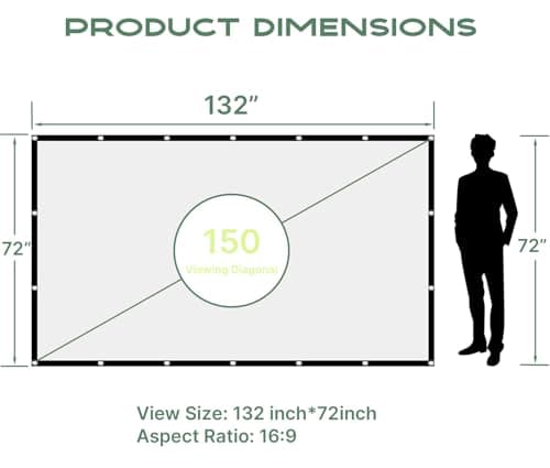 AAJK 150inch Outdoor Projector Screen Anti Crease Portable Movie Screen — view 6