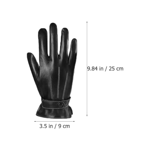 DOITOOL Men's Winter Riding Gloves PU Leather Windproof Warm Black — view 2