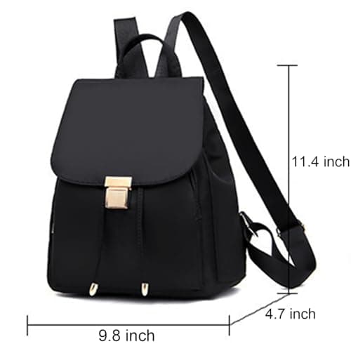 Farcauo Mini Backpack Fashion Small Nylon Backpack for Women Black Lightweight Travel Bags Cute Daypack — view 2