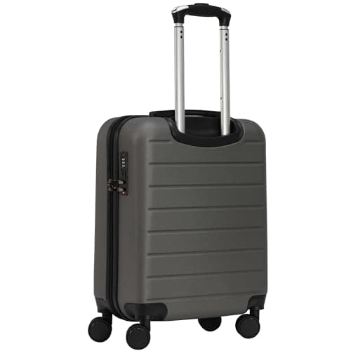 Rocklands® Lightweight 4 Wheel Hard Shell Luggage Suitcase Rynair Cabin Travel Bag 55x40x20cm - ABS822 (Grey) — view 2