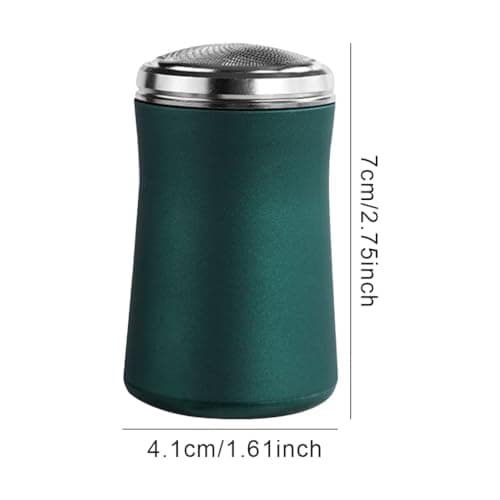 YIXANNX Shaver Rechargeable IPX7 Waterproof Travel Face Trimmer Aluminum Alloy Handheld Compact Salon Beard Shaving, Dark Green — view 3