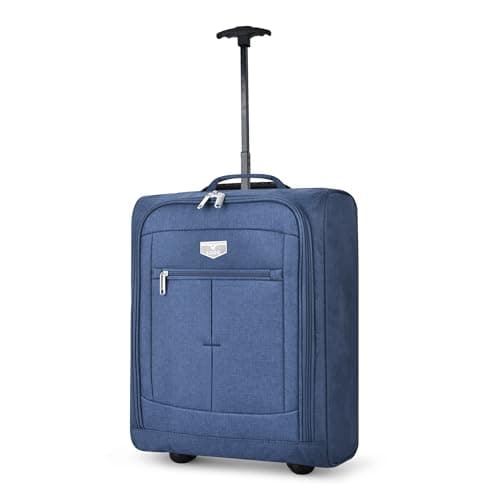 LUGG Cabin Size Lightweight Luggage - Durable 600D Polyester Snowflake Push Up Trolley - Solid Wheels - Easyjet, Ryanair, British Airways - Airway Locker (55x40x20cm)