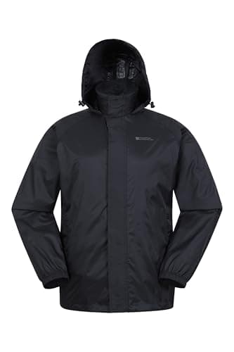 Mountain Warehouse Pakka Mens Jacket & Overtrouser Set - Lightweight Waterproof Rain Coat & Pant Set, Adjustable Hood - Spring Summer, Wet Weather, Outdoors Black L — view 3