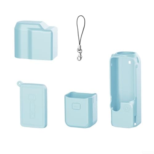 JoyousMall Soft Silicone Cases for DJI for Osmo Pocket 4, Shockproof Skin Protective Case Cover with Screen Protector & Lanyard, Anti-Scratch Action Camera Accessories(Mint Green)
